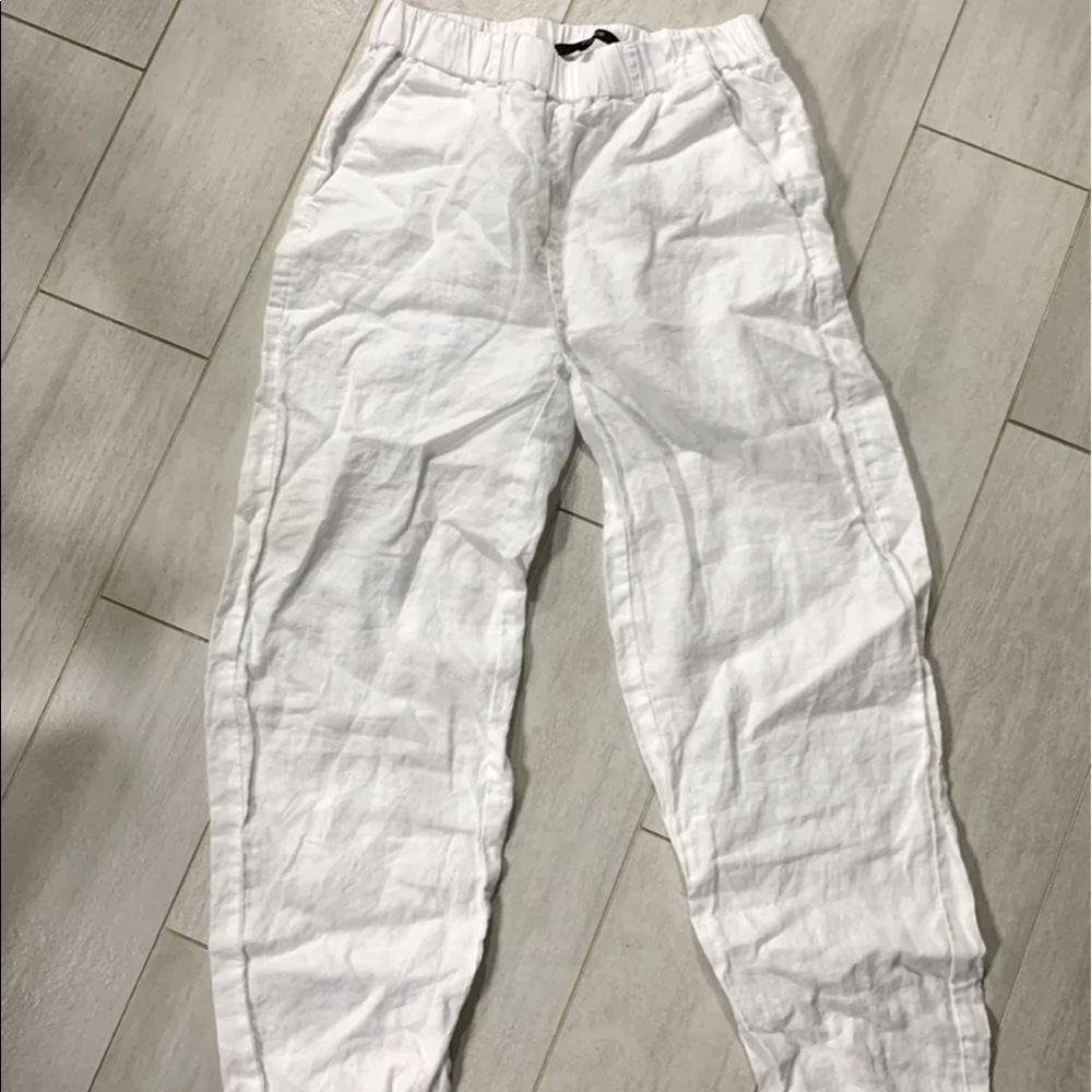 Quince 100% linen pants xs white